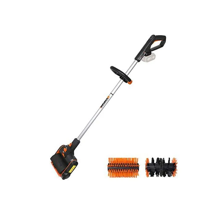 Autolaveuse de sol extérieure Worx WG441E.9 20V avec brosses interchangeables pour le nettoyage des terrasses et des joints