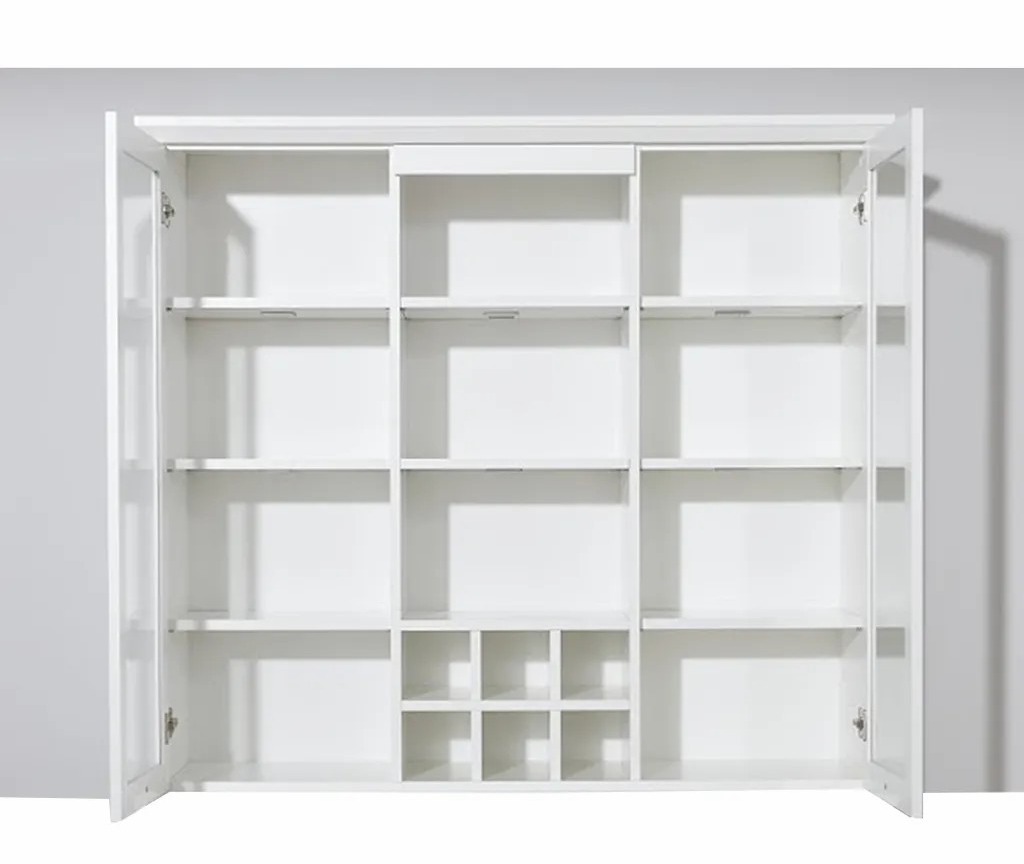 Vitrine 2 Portes En Bois Mdf Blanc Valex