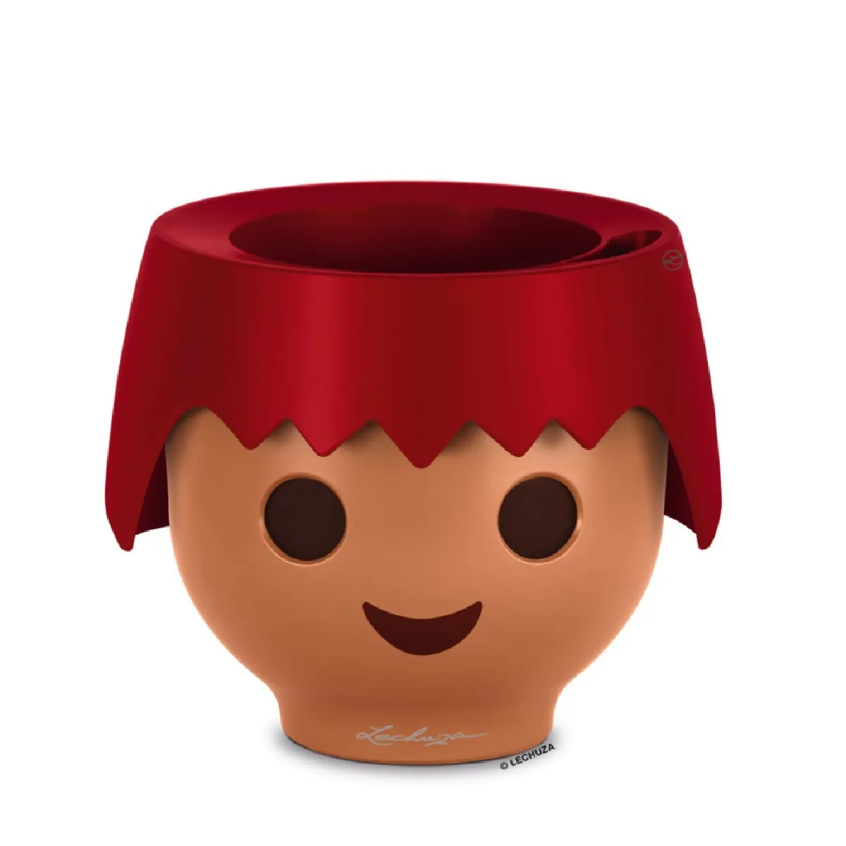 Lechuza Pot Ojo - Kit Complet, Rouge Feu - 21 × 21 × 15,75 Cm