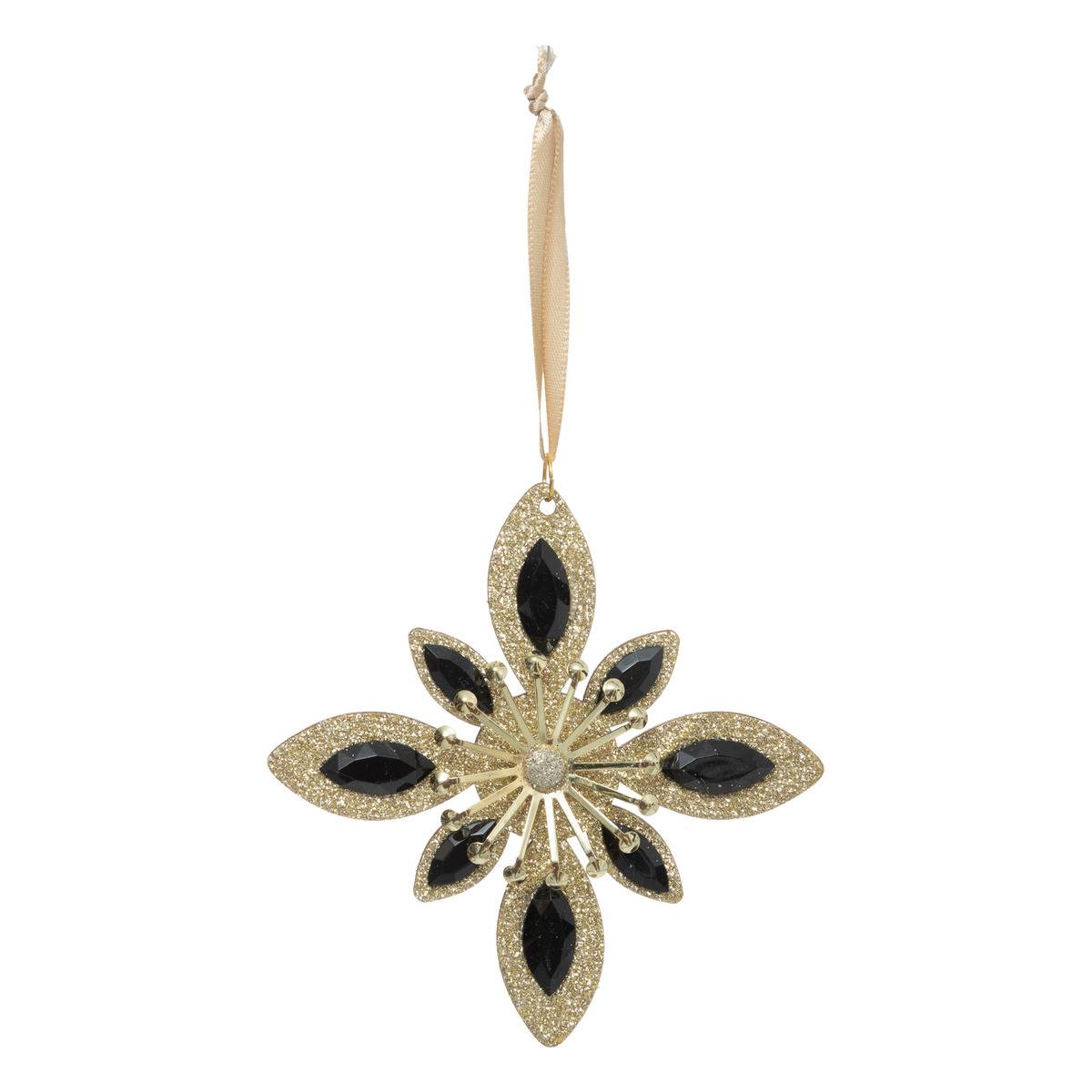 Décoration De Sapin En Bois Étoile Noir Or 12cm - Atmosphera Créateur D'Intérieur