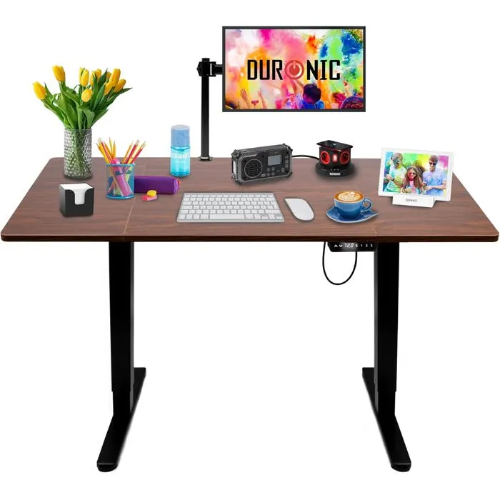 Duronic Cd140 Bt Bureau Assis Debout Électrique 140 Cm Hauteur Ajustable De 72 À 118 Cm Charge Max 70 Kg Télétravail