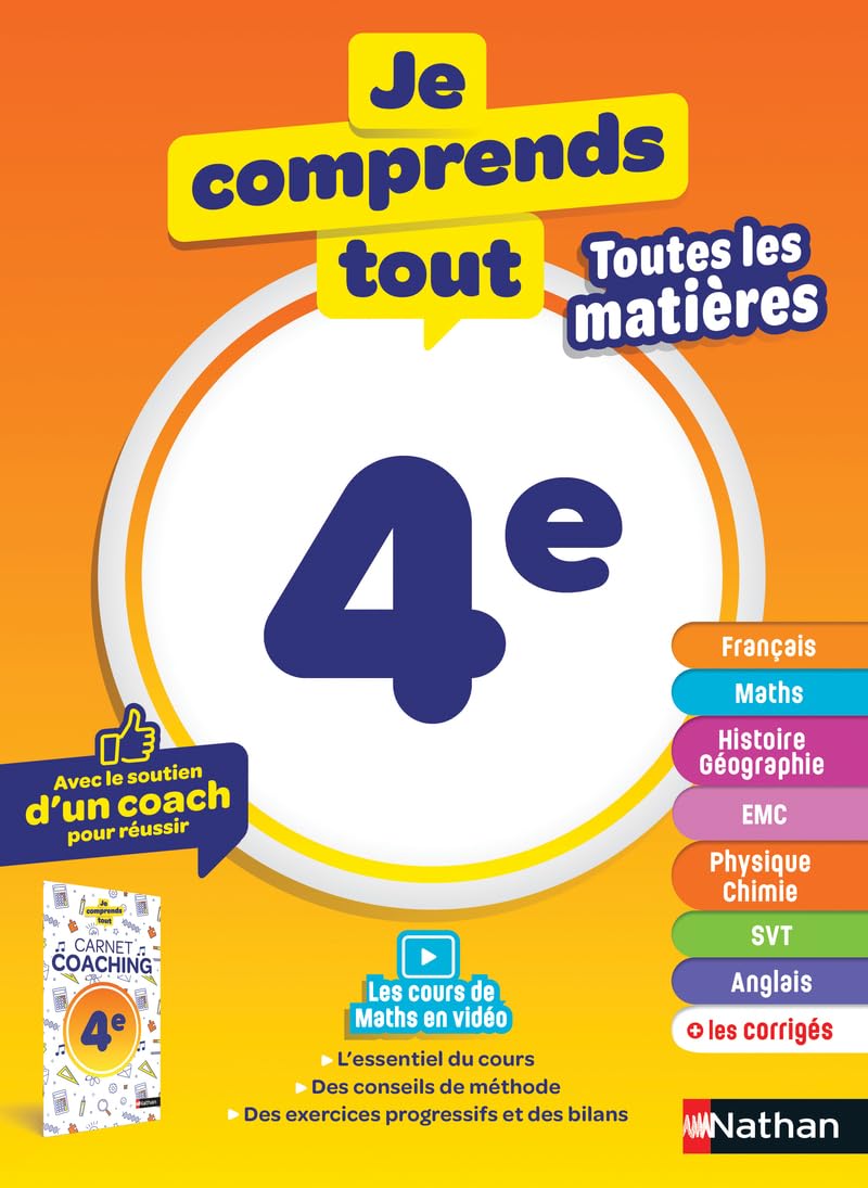 Je comprends tout 4e: toutes les matières