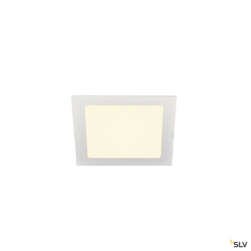 Slv - Plafonnier Encastré Led 10w Carré 165x165mm Blanc Mat Chaud 3000k 780lm Avec Alim 230v Intérieur Ik02 Ip20 Senser 18
