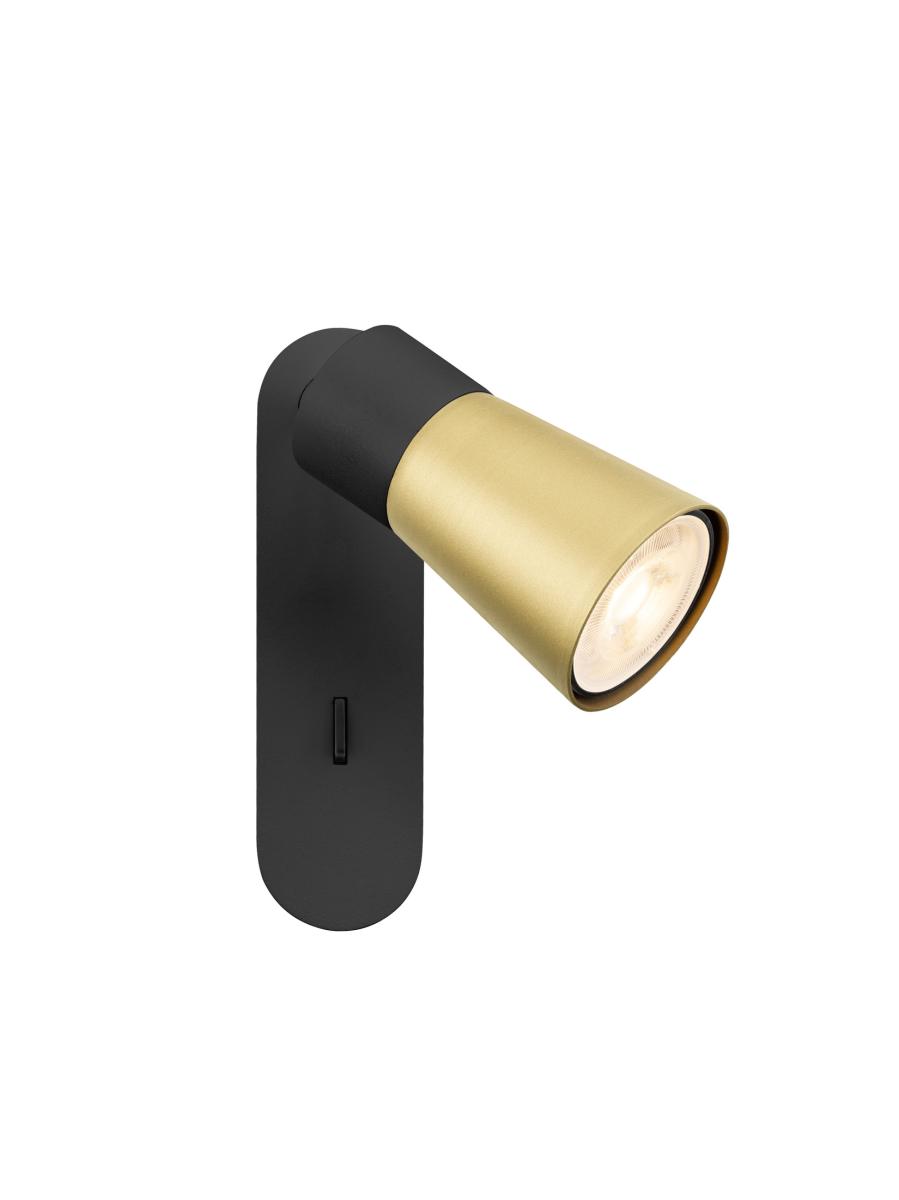 SLV Applique murale Puri 2.0 Cone, noir/doré, 15 cm
