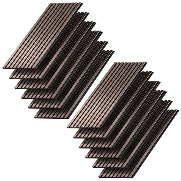 Panneau acoustique 12 pièces noyer/marron 120x40cm