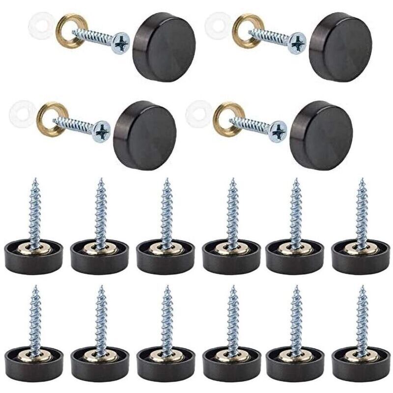 12 Pièces Inoxydable Miroir Décoratif Boulon, Clous De Miroir Polis, Vis De Miroir 19mm En Acier Inoxydable, Vis Décoratives Miroir