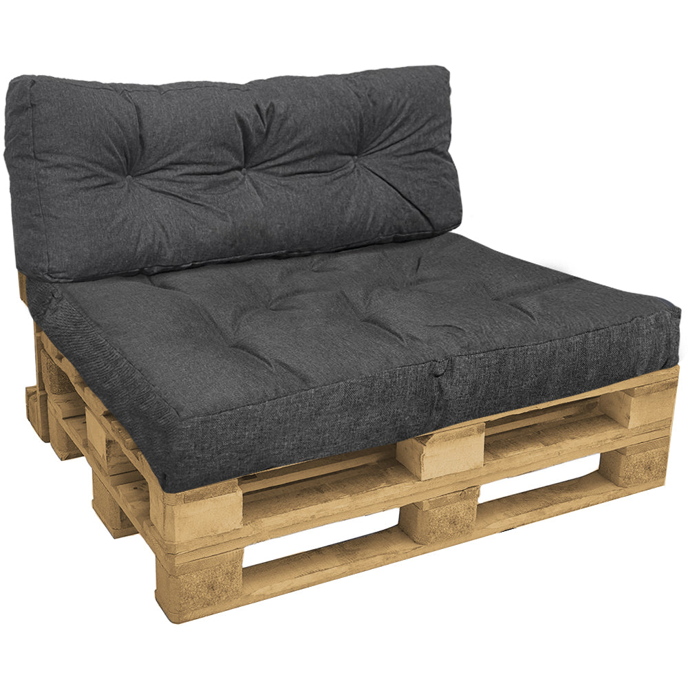 Vounot - Lot De 2 Coussins Palette 120x80cm - Rembourrage Mousse Pu - Housse Polyester Imperméable - Confort Extérieur Durable
