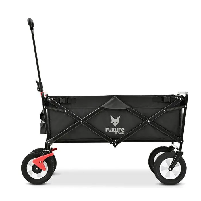 Chariot Pliable Noir Compact Avec Poches Extérieures Fx-100 Fuxlife