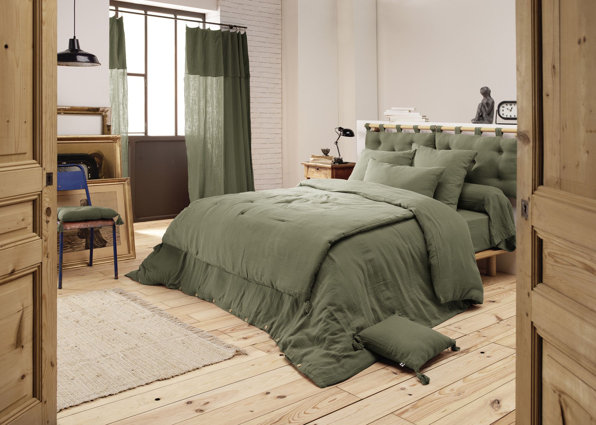Housse De Couette 280 X 240 Cm King Size - Double Gaze - Mila Romarin