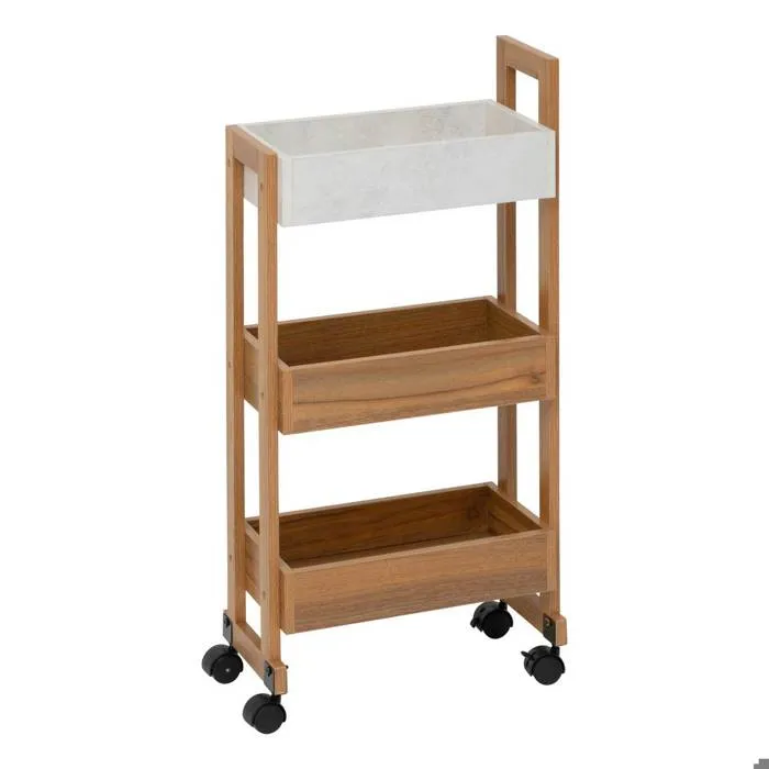 Desserte 3 Niveaux Come L20cm Bois Et Effet Marbre - 5five