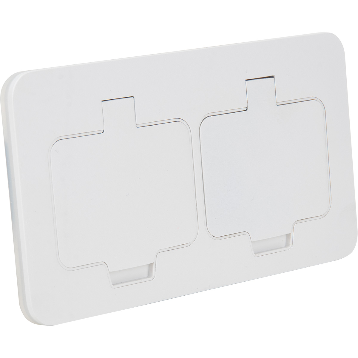 Double Prise De Sol Encastrable 2p+t Rectangulaire Ip55 - Blanc + Boite - Protec