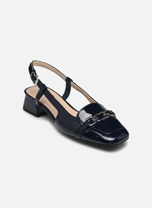 CAPRICE escarpin, bleu, en Cuir avec Talon trapézoïde, P.38