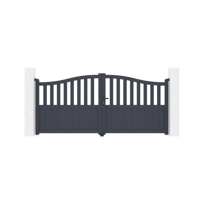 Portail battant 3x1,4m MEIJE + Portillon 1m MEIJE H.1,4m gris