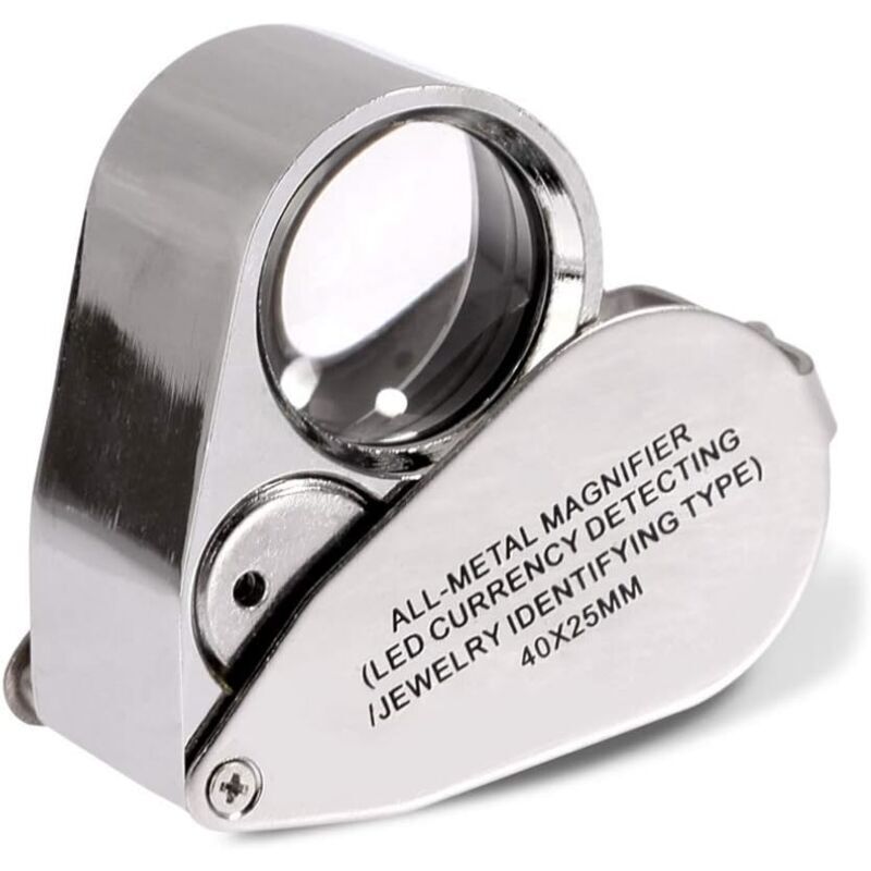 Loupe De Bijoutier 40x Loupe Pliante Pour Les Yeux De Bijoux Avec Lumière Led Éclairée (détection De Devise Par Led / Bijoutiers Identifiant Le Type Lupe)