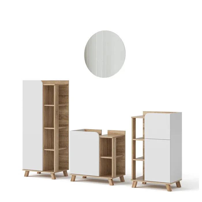 Vicco Meubles bain Sonoma/Blanc 4 pièces