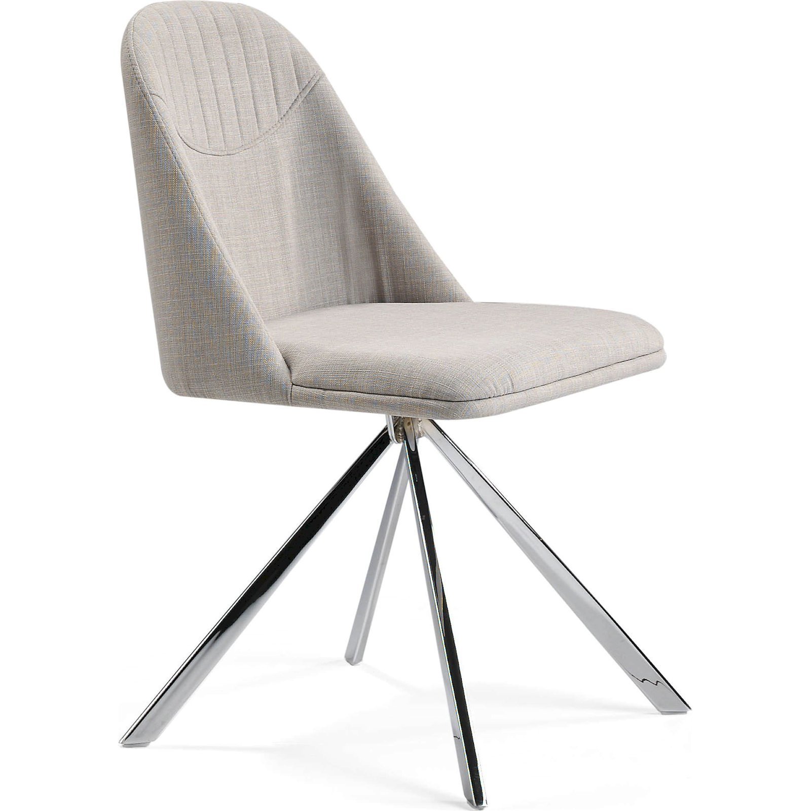 Chaise Rembourrée Avec Pieds Acier Inoxydable - Gris