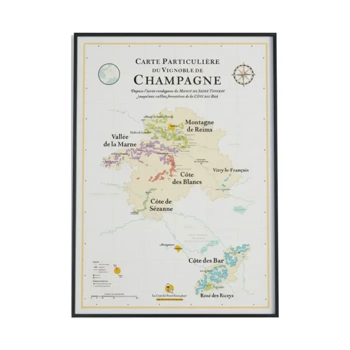 Affiche 50x70 cm - La Carte des Vins de Champagne - LA CARTE DES VINS SVP