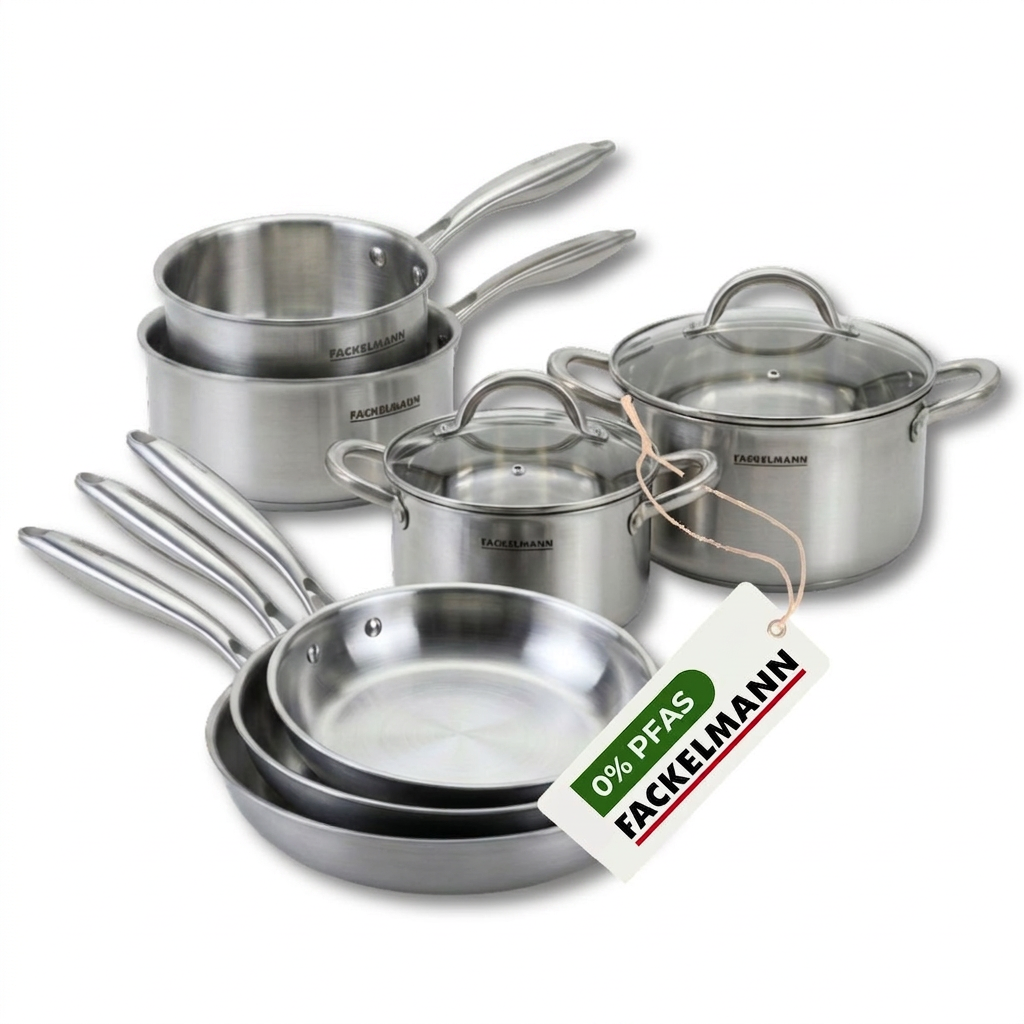 Batterie De Cuisine Avec 3 Poêles 20/24/26 Cm 2 Casseroles 14/18 Cm Et 2 Faitouts 20/24 Cm Sans Pfas Fackelmann Vita3