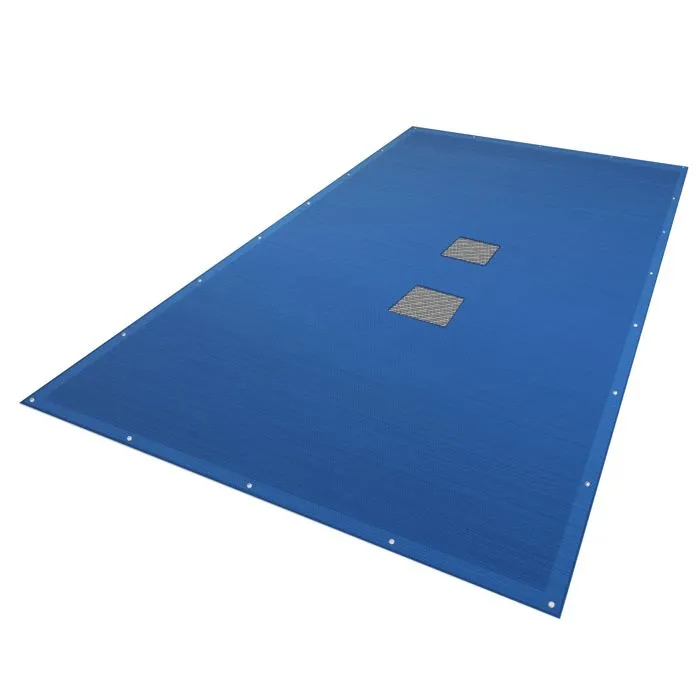Vounot Bache Piscine Rectangulaire Double Couche En Polyethylene 160 Gr/m2 Avec Filet Ecoulement 4x7m Bleue