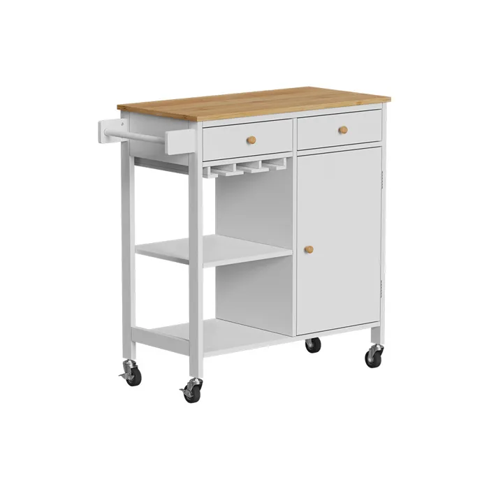 Vicco Chariot de cuisine Blanc 89x87cm avec roulettes