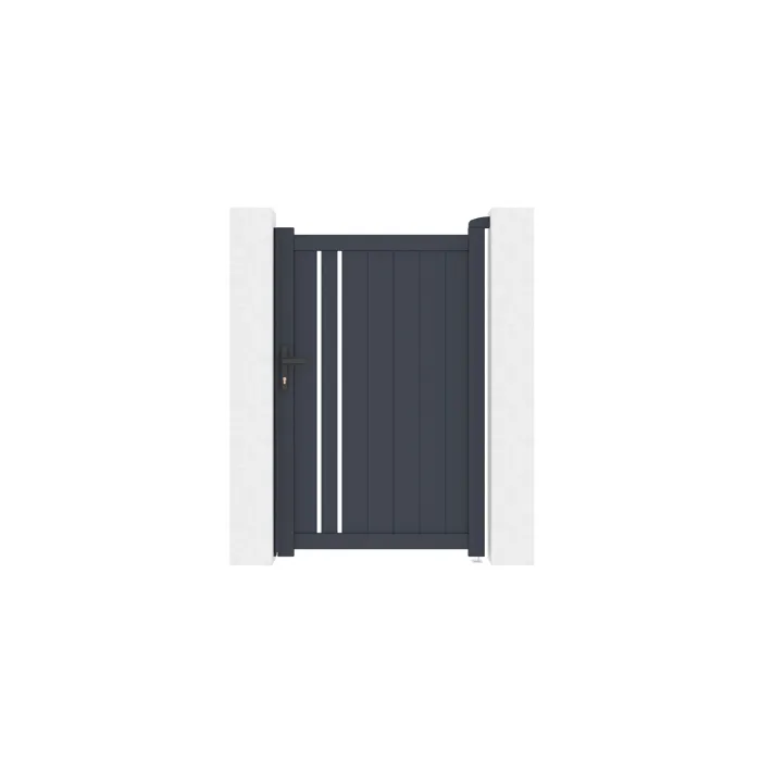 Portillon 1m GIONA H.160cm aluminium gris