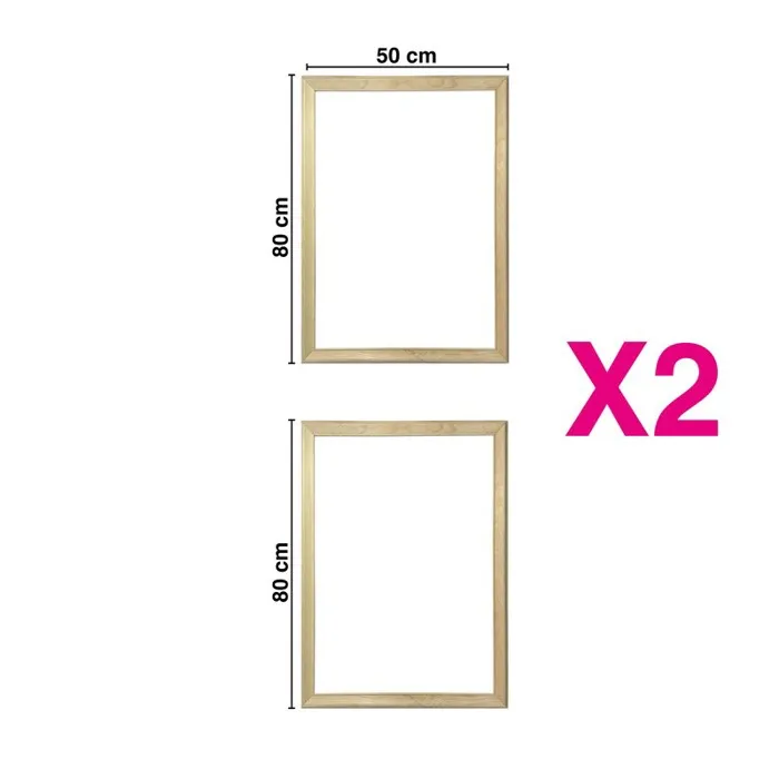 Lot de 2 kits pour moulures de porte décoratives en bois - à doucine - Prêt à coller et peindre