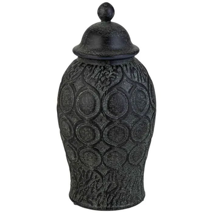 Céramique noire artisanale, D16,5xH33 cm
