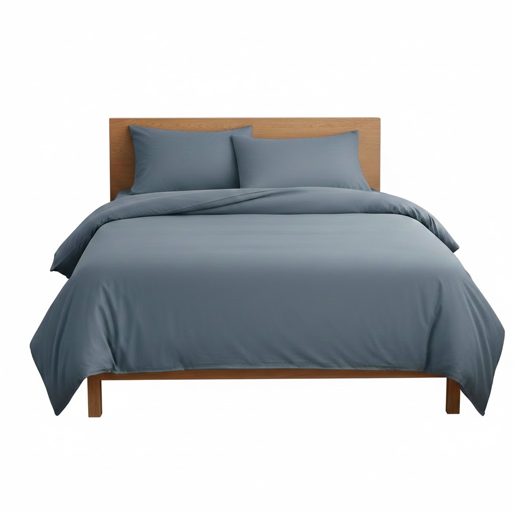 Housse De Couette 140 X 200 Cm Contemporain Uni Orage