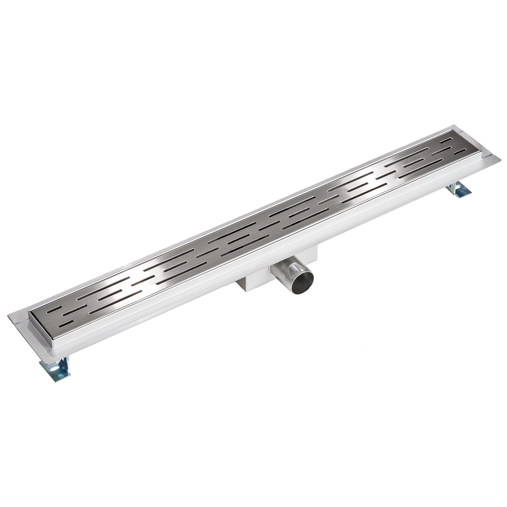 Tectake - Caniveau De Douche En Acier Inoxydable Hauteur Variable Au Design Moderne Avec Des Fentes Longitudinales