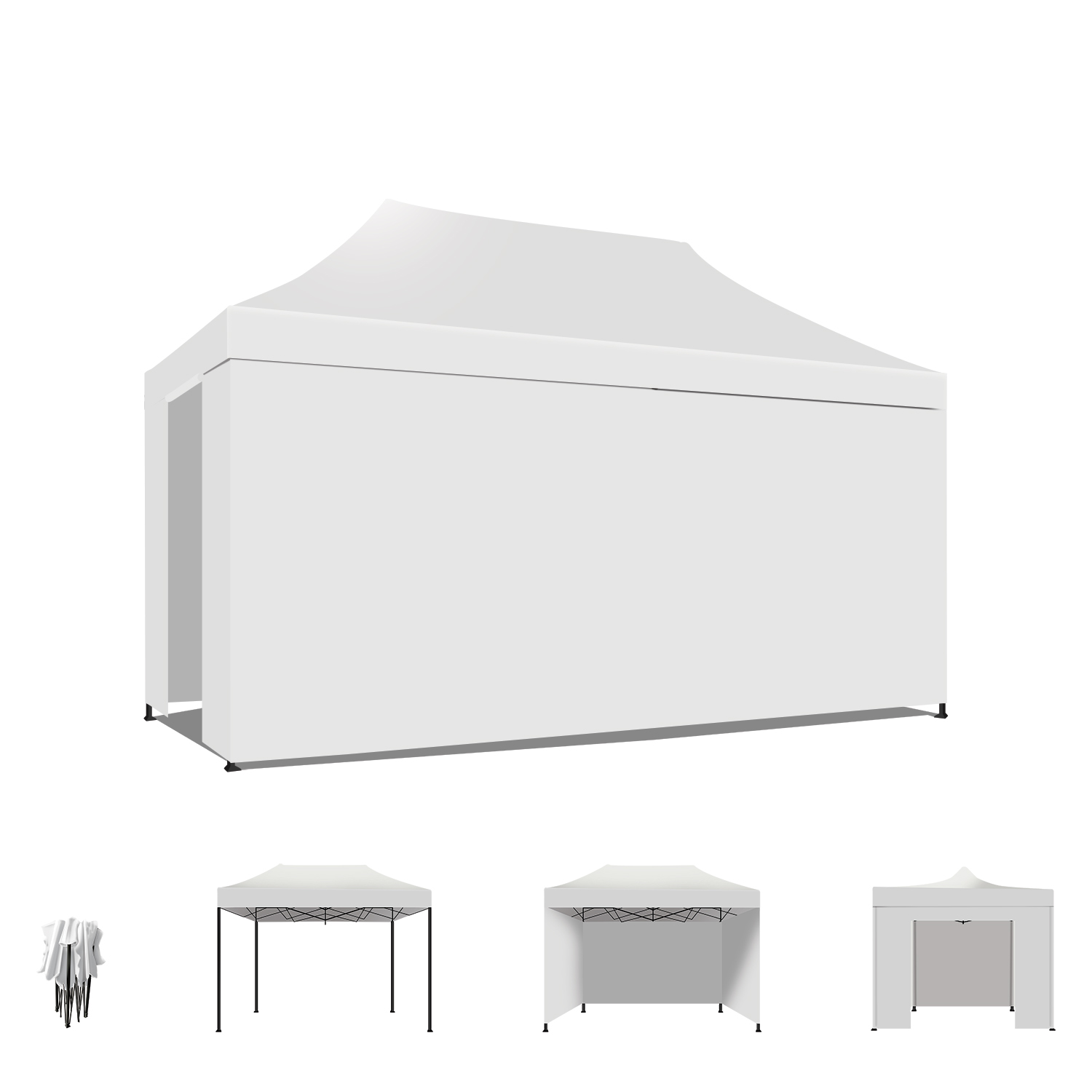Taman 3x4,5 - Gazebo De Jardin Pliant Avec Toiles Latérales Et Moustiquaire