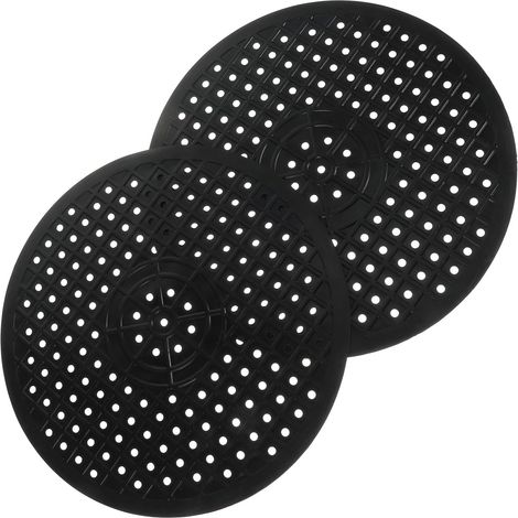 Tapis D'Égouttage En Caoutchouc Rond 2 Pièces Pour Évier Et Plan De Travail La Cuisine Séchage Rapide Noir Pliable Et Léger