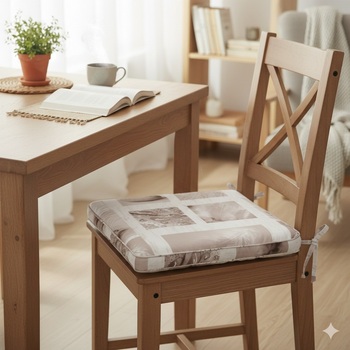 Coussin Galette De Chaise Assise 43 X 37 X 5 Cm Clarte Blanc