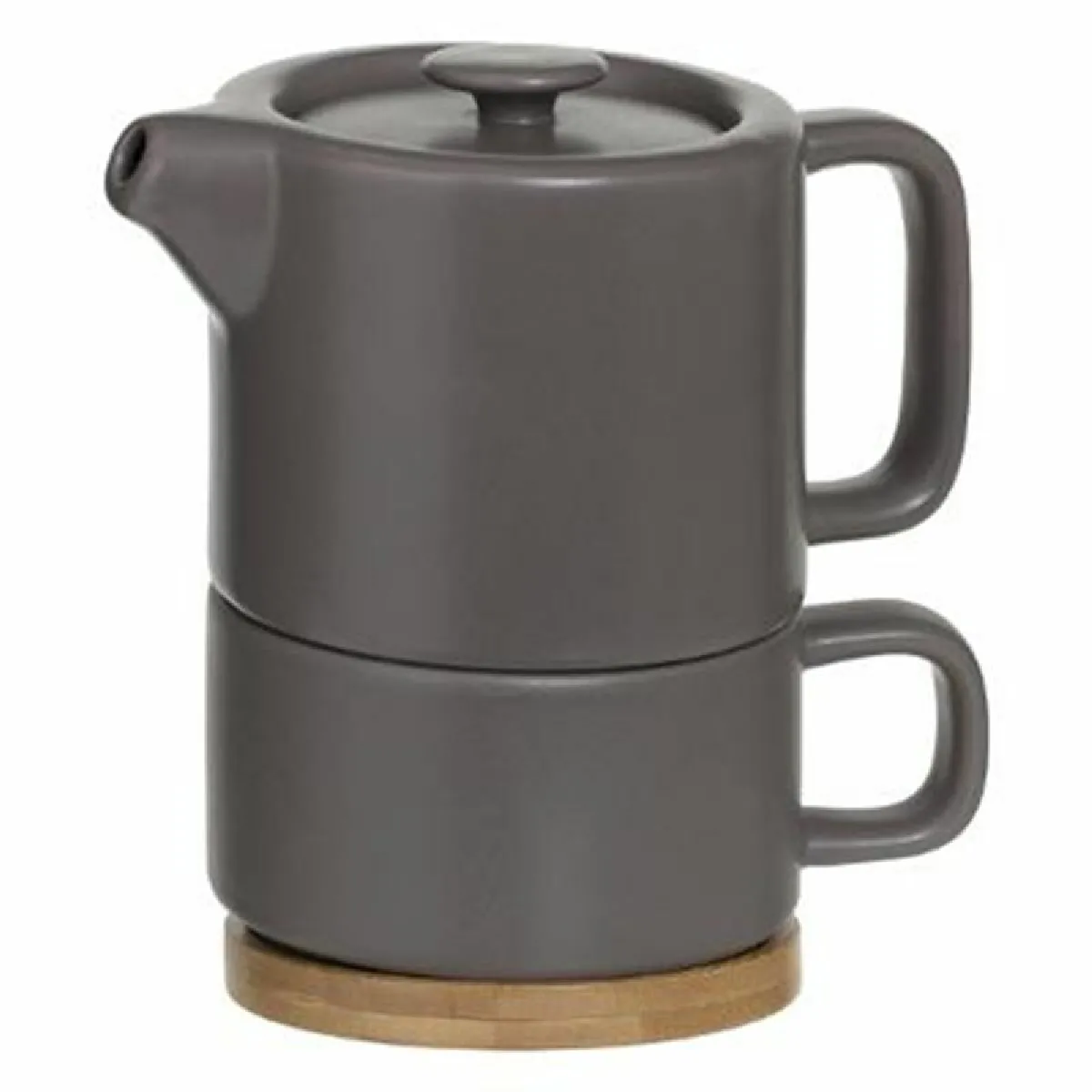 Théière avec tasse taupe