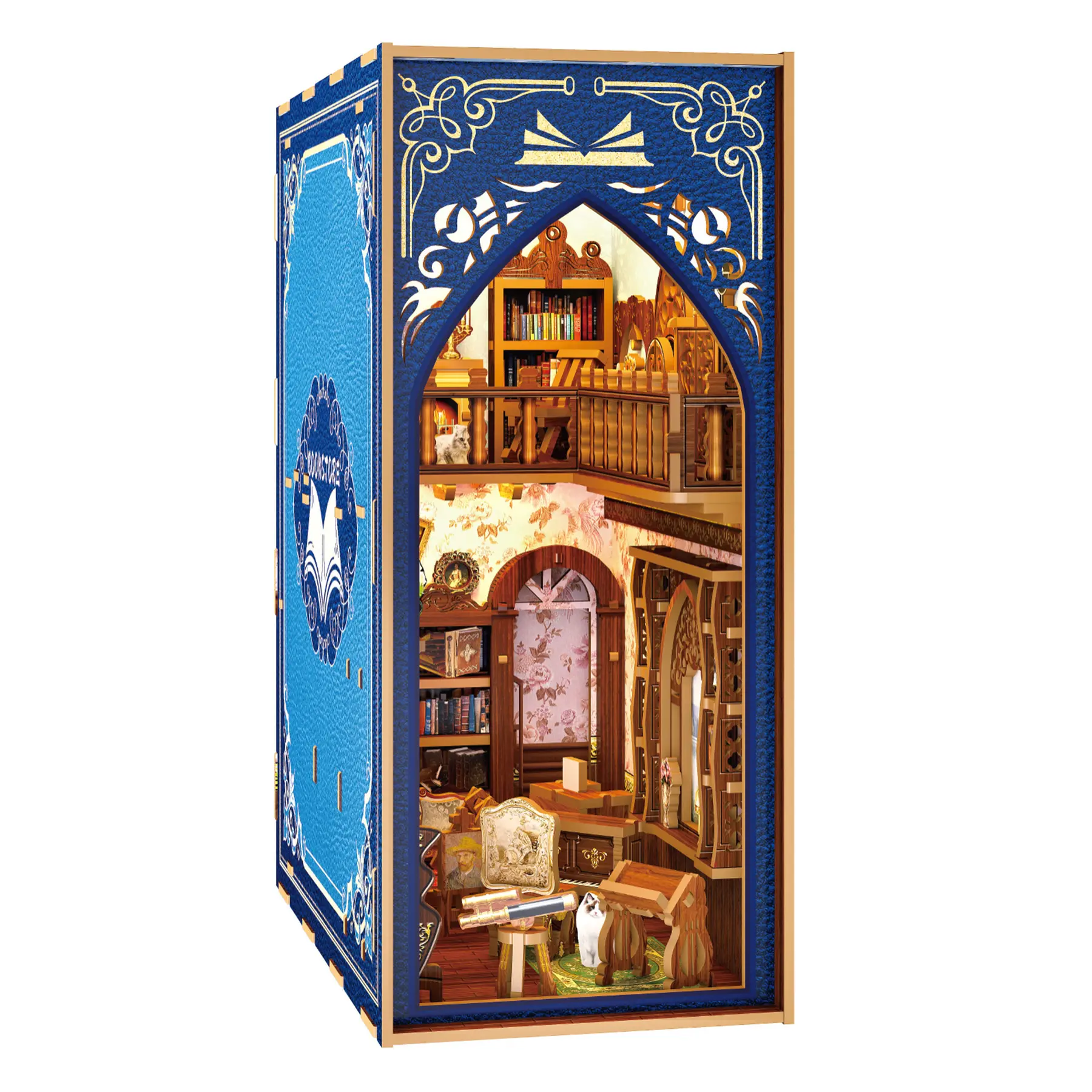 Kit Book Nook Greenslide Librairie Vintage 223 Pièces Led Multicolore Bois
