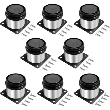 Pièces Pied De Meuble Réglables 5 Cm, Pied Reglable Pour Meuble, Ronds Métal Acier Inoxydable,hauteur Réglable 0-15 Mm,pour Pied Canapé,pieds Meuble,pieds Meuble Cuisine,table Pieds,meubles,avec Vis
