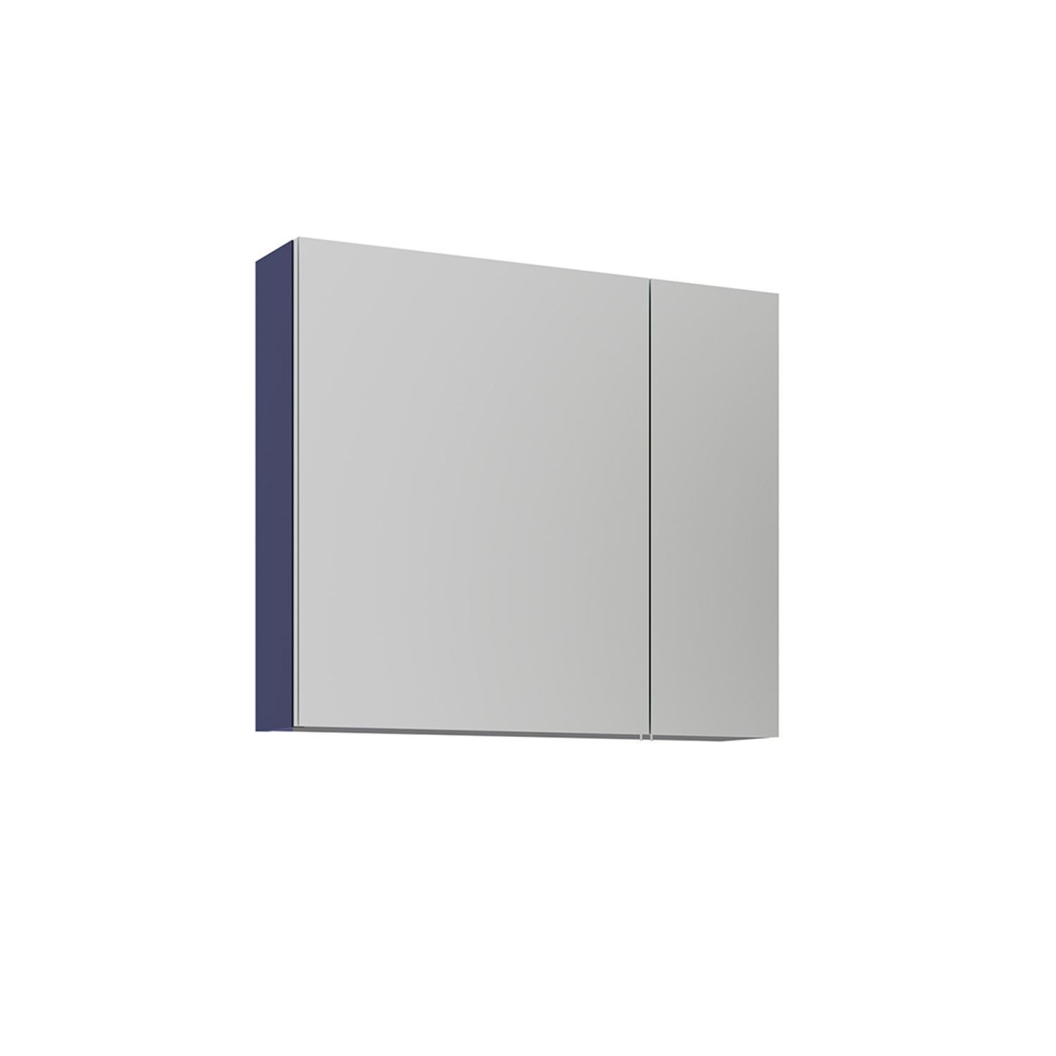 Meuble Salle De Bain Avec Miroir "bari 80" - 75 X 16 X 66 Cm - Matte Navy Blue