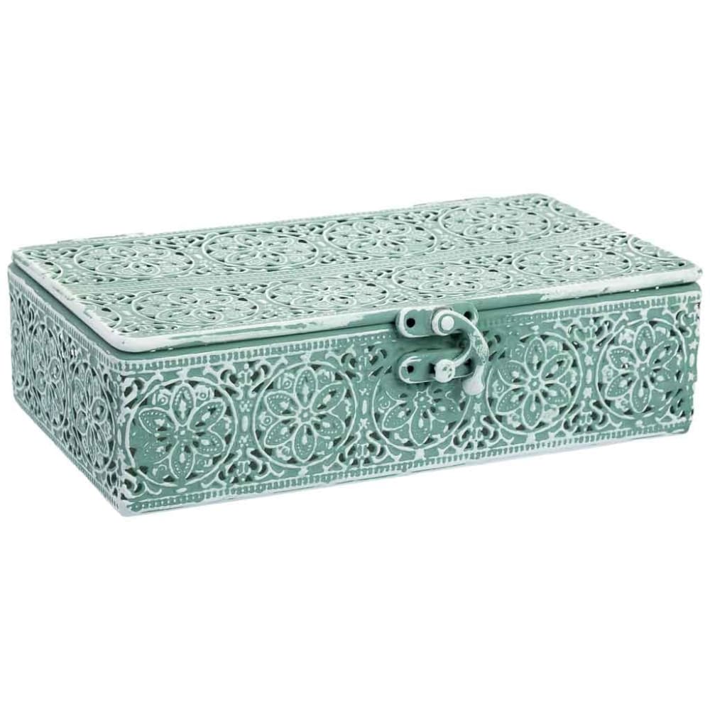 Boîte en métal verte 21x13x6 cm