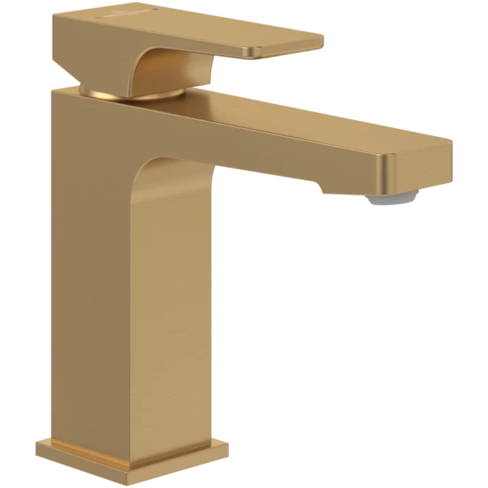 Mitigeur lavabo VILLEROY ET BOCH Architectura Square avec tirette Or brossé