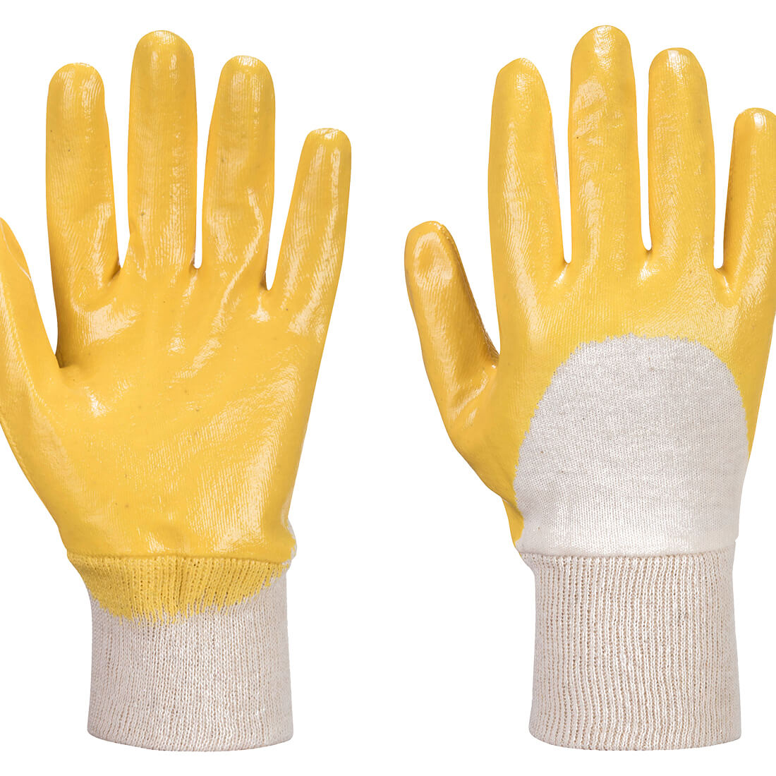 Gants Nitrile Dos Aéré Poignet Tricot Jaune M - Taille 8