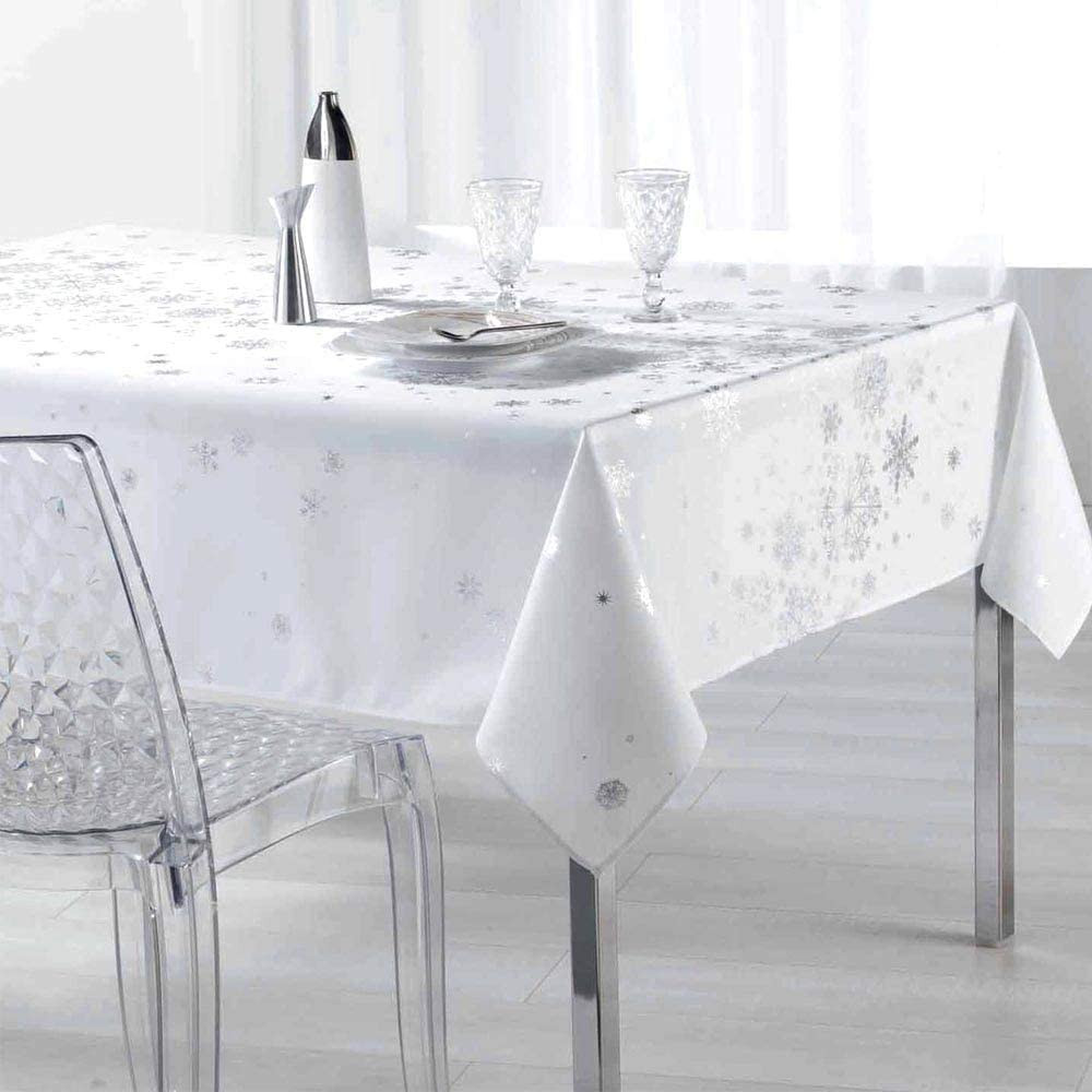 Paris Prix - Nappe Rectangulaire Imprimée "constellation" 150x240cm Blanc