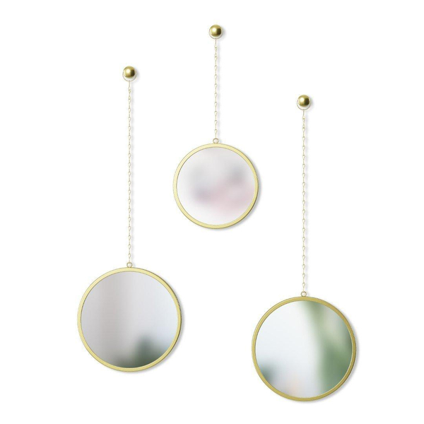 Umbra - Miroirs Ronds Suspendus Dima (lot De 3) Or