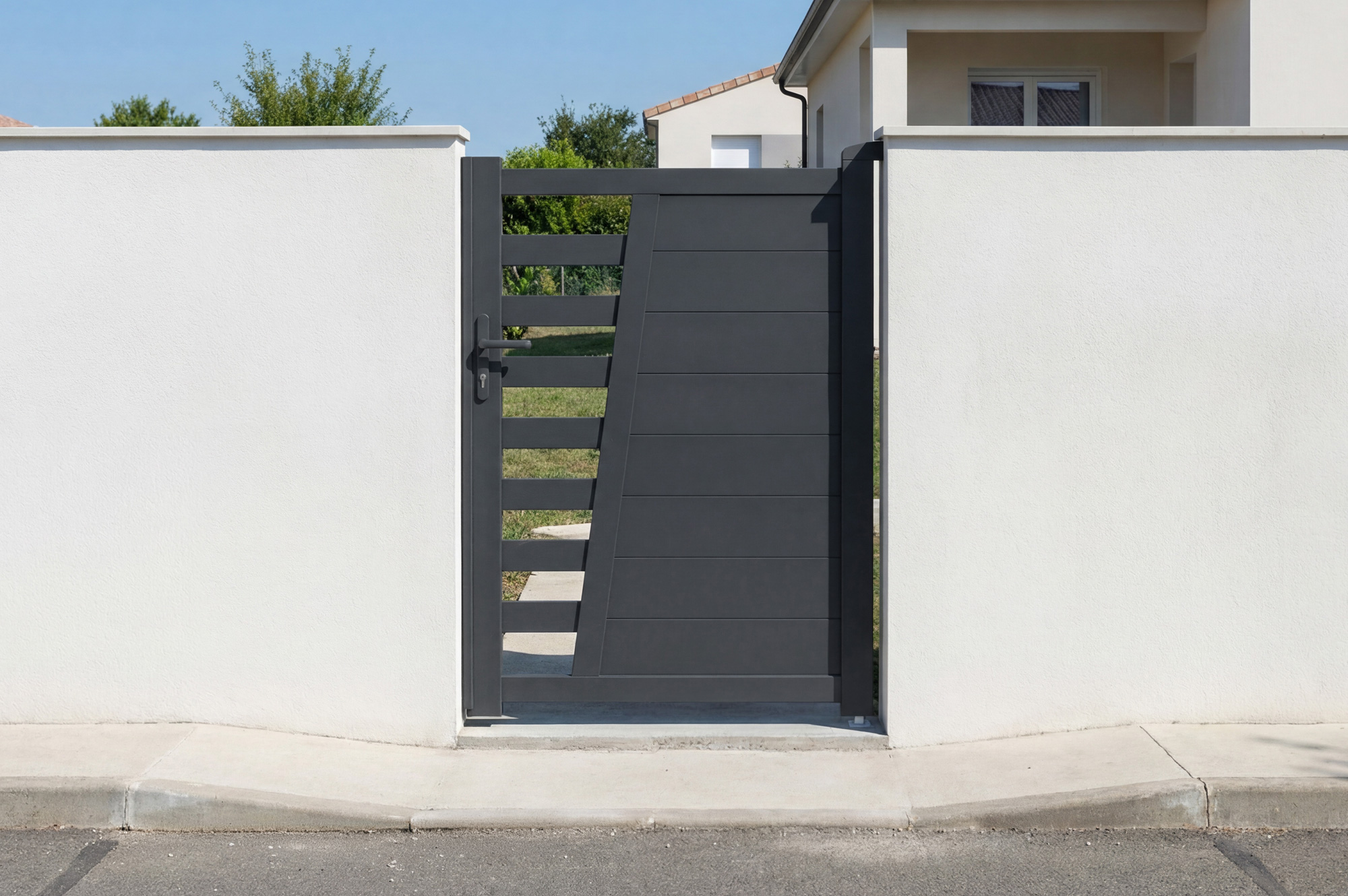 Portillon 1m Cervina H.140cm Aluminium Gris