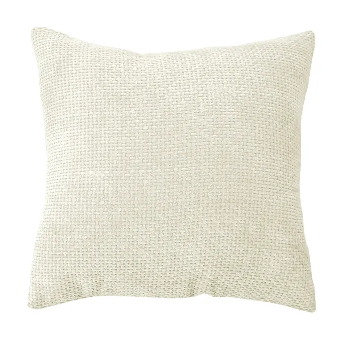 Coussin Déco En Velours "chenillé" 40x40cm Écru