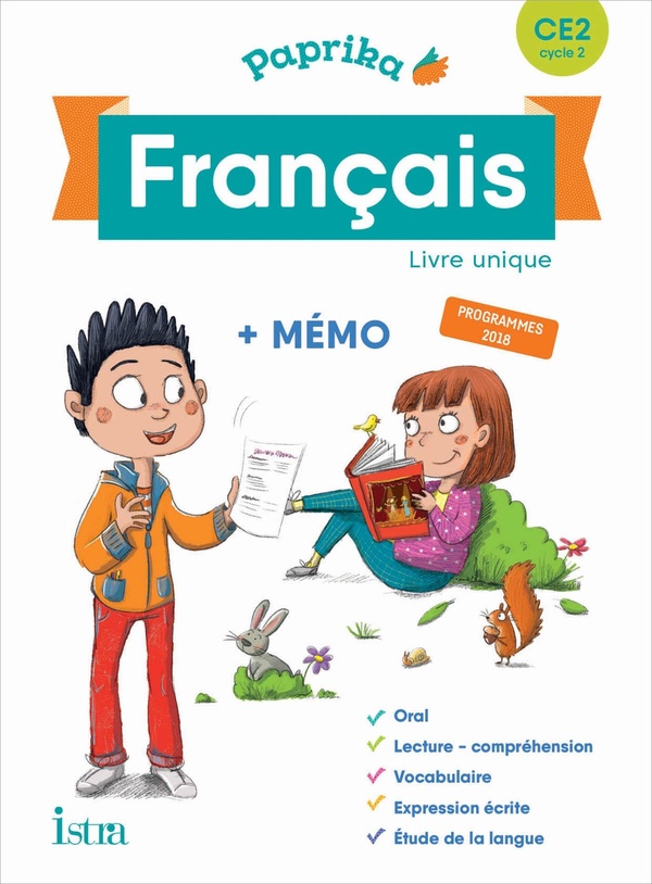 Paprika, français CE2, cycle 2: livre unique + mémo: programmes 2018