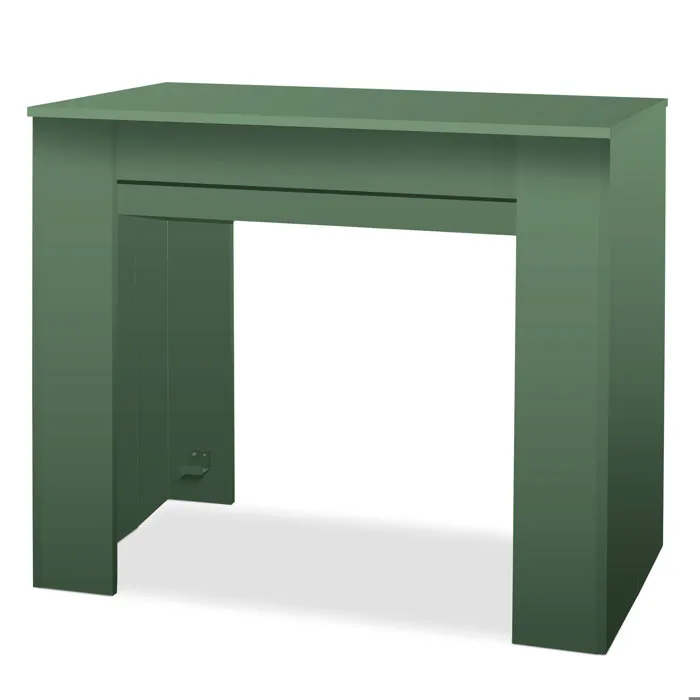 Fortino - Console Extensible 91x50/250 Cm En Mélaminé Vert Sauge Anti-rayures