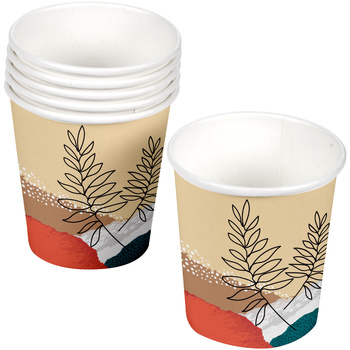 10 Gobelets En Carton Fleurs Abstraites