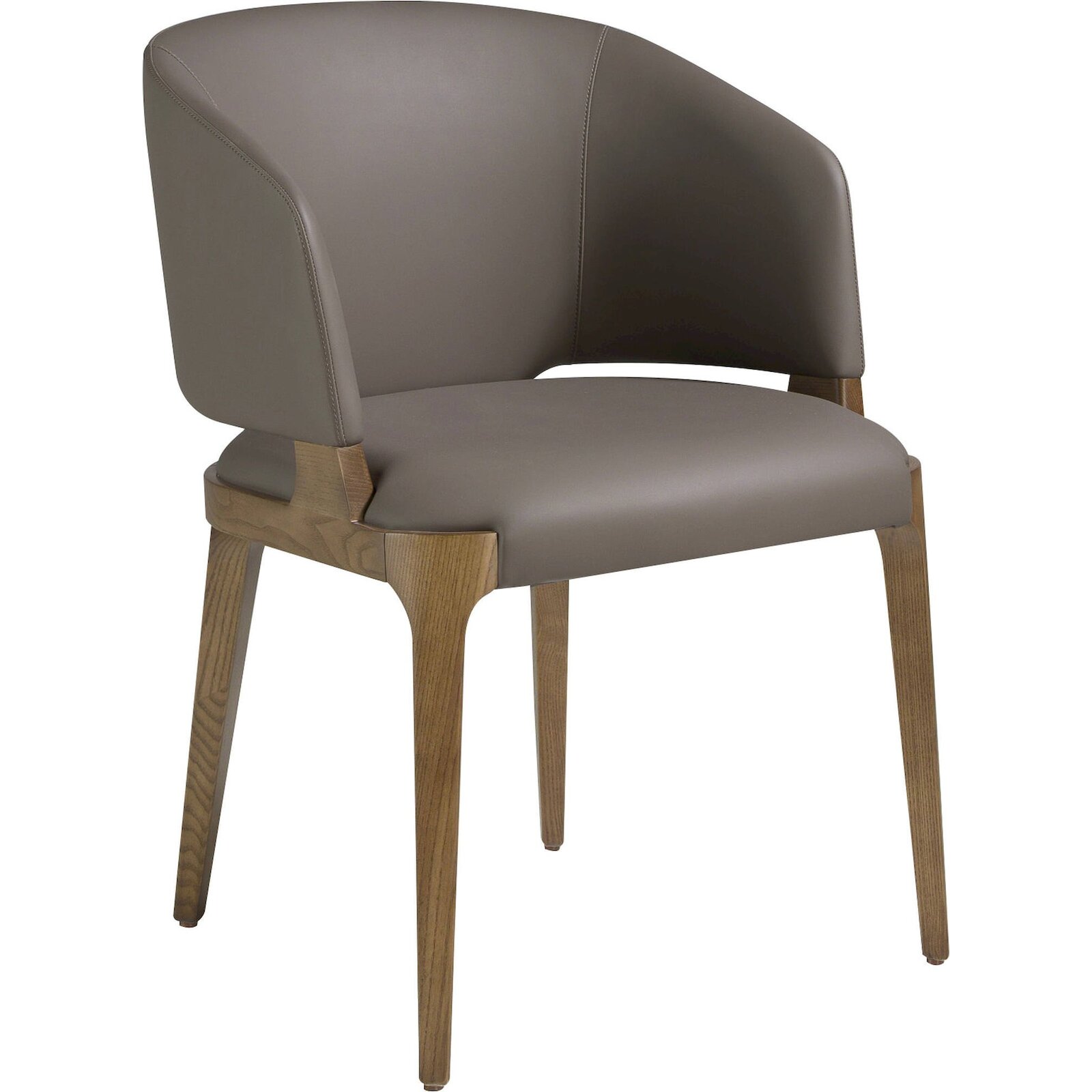 Chaise Design Mink Et Noyer Angel Cerdá - Eco-cuir Couleur Mink Nuance Noyer