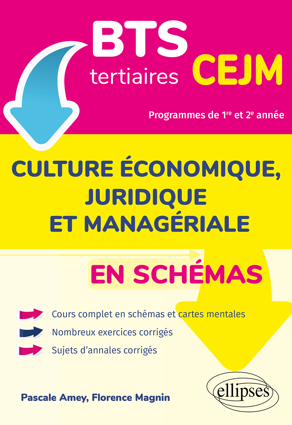 BTS tertiaires, CEJM, culture économique, juridique et managériale en schémas: programmes de 1re et 2e année