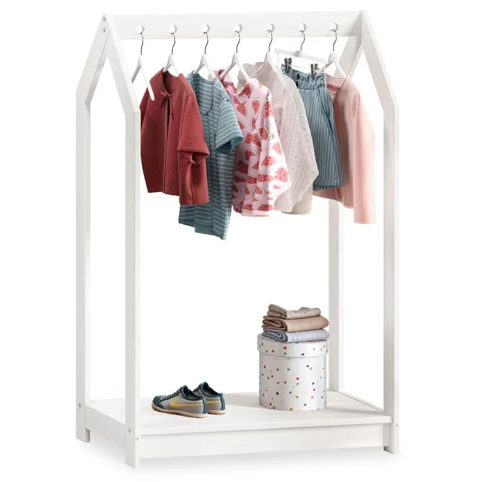 Portant enfant SALLY en pin massif - Blanc