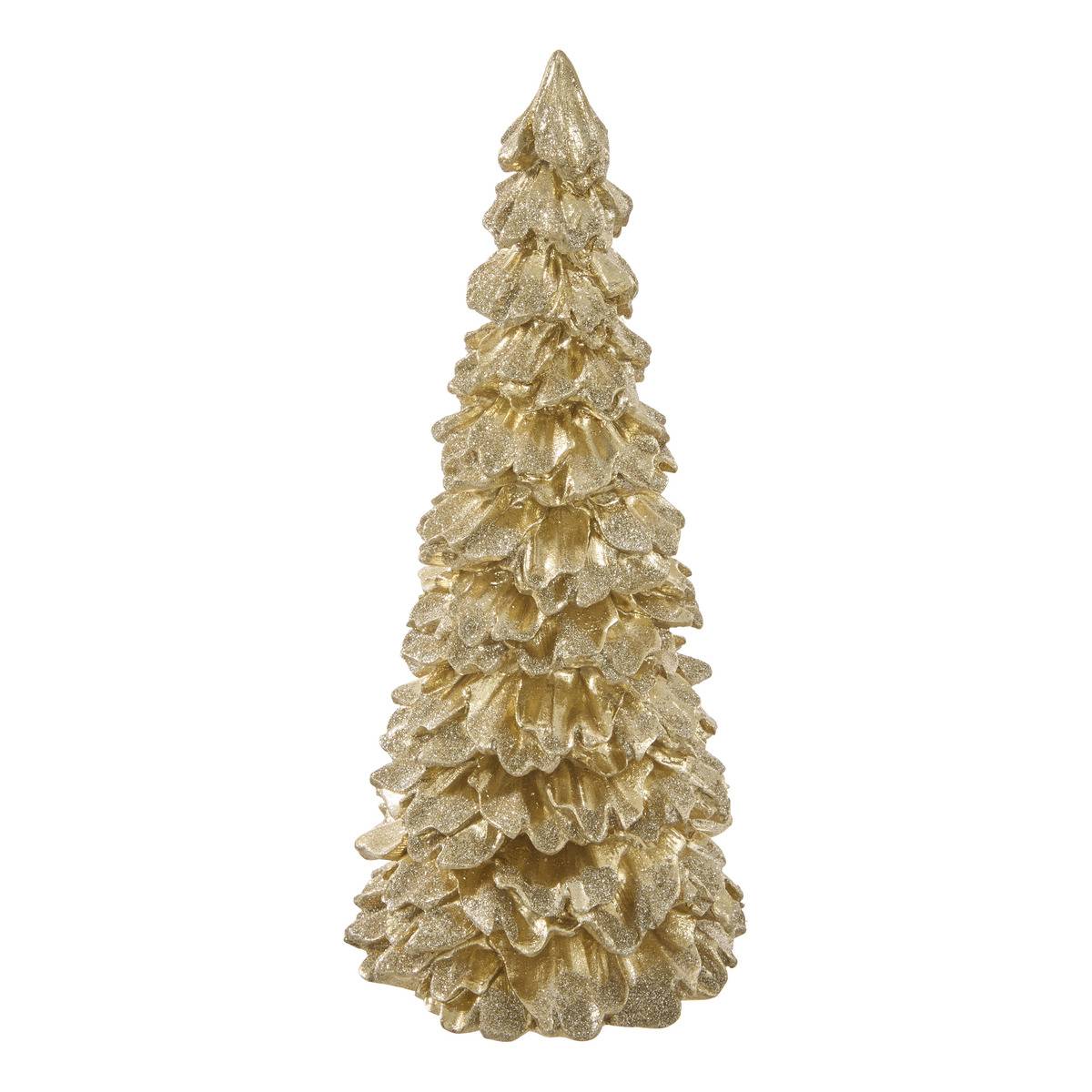 Sapin De Noël Décoratif En Résine Doré H. 31 Cm - Feeric Lights & Christmas